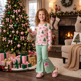 GLP3539 RTS baby girl clothes tree print toddler girl christmas outfit