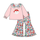 Preorder MOQ 5 pcs Each Style Christmas Santa Flower Kids Matching Clothes-2026.8.17
