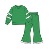 Preorder MOQ 5 pcs Each Color Solid Color Ruffles Girls Set-2026.8.20