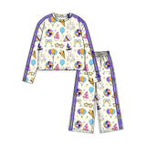Preorder MOQ 5 pcs Each Style Happy New Year Stripe Yoga Girls Set-2026.8.20