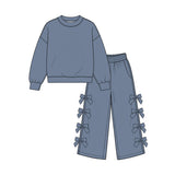 9.7 Pre-order girls long sleeve ruffle pants outfits COTTON