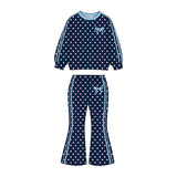9.19 Pre-order girls dots long sleeves bell pants outfits