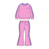 9.19 Pre-order girls dots long sleeves bell pants outfits