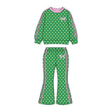 9.19 Pre-order girls dots long sleeves bell pants outfits