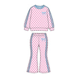 9.19 Pre-order girls dots long sleeves bell pants outfits