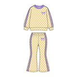 9.19 Pre-order girls dots long sleeves bell pants outfits