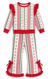 9.25 Pre-order girls Christmas ruffle long sleeves bow pants outfits