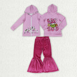 Matching Christmas Kids girls long sleeves coat+velvet long pants