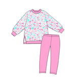 10.14 Pre-order girls LEOPARD long sleeve SOLID pant outfits yoga