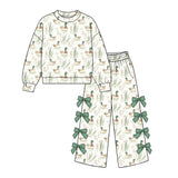 10.21 Pre-order girls duck long sleeve bow pants outfits