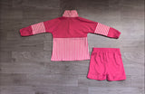 Pre-order GLS0106 Girls stripe rose zipper long sleeve shorts Outfits yoga