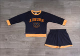 Pre-order GLS0162 girls AUBURN navy long sleeve shorts outfits vinyl