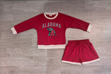 Pre-order GLS0165 girls ALABAMA red long sleeve shorts outfits vinyl