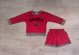 Pre-order GLS0167 girls ARKANSAS red long sleeve shorts  outfits vinyl
