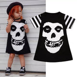 Halloween black skull girl dress