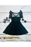 short sleeve black girls dress