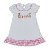 Family Matching Baby girls boys Easter rabbit carrot outfits embroidery
