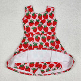 GSD1843 baby Girls sleeveless red Strawberry Dress