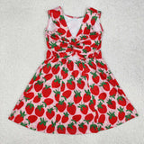 GSD1843 baby Girls sleeveless red Strawberry Dress