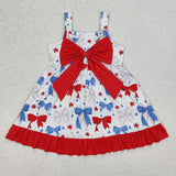GSD1866 baby Girls July Fourth red bow Dress