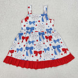 GSD1866 baby Girls July Fourth red bow Dress