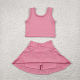 GSD1978 baby girls rose sleeveless dress outfits Yoga