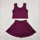 GSD1981 baby girls brown sleeveless dress outfits Yoga