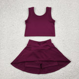 GSD1981 baby girls brown sleeveless dress outfits Yoga