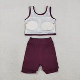 GSD1981 baby girls brown sleeveless dress outfits Yoga