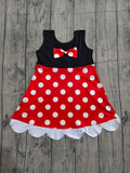 Pre-order GSD2037 Girls princess sleeveless scalloped dot dress