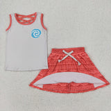 GSD2073 girls red sleeveless skirt outfits milk silk