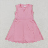 GSD2087 baby girls sleeveless rose zipper dress Yoga