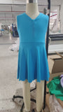 GSD2090 baby girls sleeveless light blue zipper dress Yoga