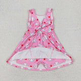 GSD2135 girls pink sleeveless baseball Dress yoga