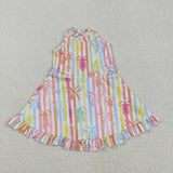 GSD2288 girls sleeveless pink bow Dress yoga