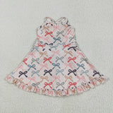 GSD2296 girls sleeveless colorful  bow Dress yoga