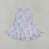GSD2297 girls sleeveless bow Dress yoga
