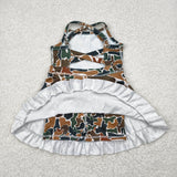 GSD2309 girls sleeveless black camo Dress yoga
