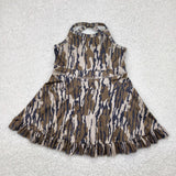 GSD2314 girls sleeveless lowland camo Dress yoga