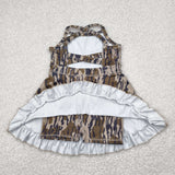 GSD2314 girls sleeveless lowland camo Dress yoga