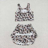 GSD2327 girls leopard sleeveless skirt outfits yoga