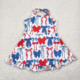 GSD2345 girls sleeveless July Fourth floral Dress yoga