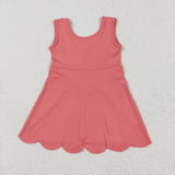 GSD2350 girls sleeveless orange red Dress yoga