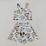 GSD2353 girls sleeveless cartoon duck Dress yoga