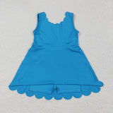 GSD2375 girls blue sleeveless Dress yoga