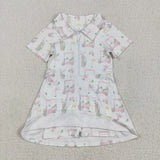 GSD2410 girls short sleeve zipper golf car Dress yoga