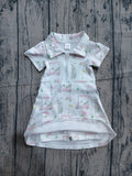 SAMPLE GSD2410 girls short sleeve zipper golf car Dress yoga