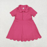 GSD2474 girls rose short sleeve floral Dress yoga