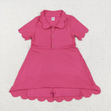 GSD2474 girls rose short sleeve floral Dress yoga