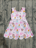 Pre-order GSD2489 Girls princess sleeveless scalloped yoga dress